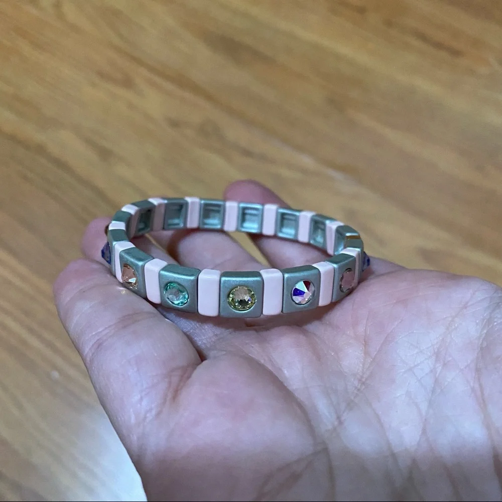 Roxanne Assoulin Pastel Tile Bracelet with Multicolor Crystal Accents